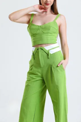 100% Organic Fabric Crop Top - Green