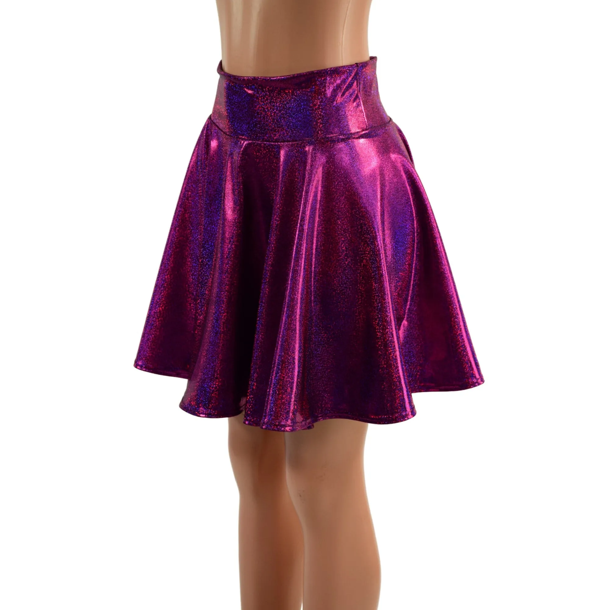 19" Fuchsia Sparkly Jewel Skater Skirt