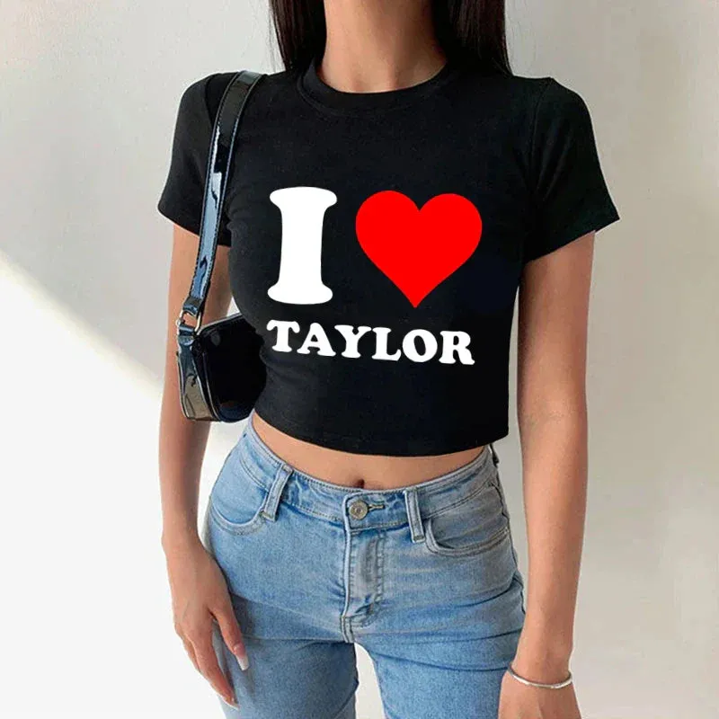 2000s Y2k 1989 Crop Top I Love Taylor Fairy Grunge Crop Top