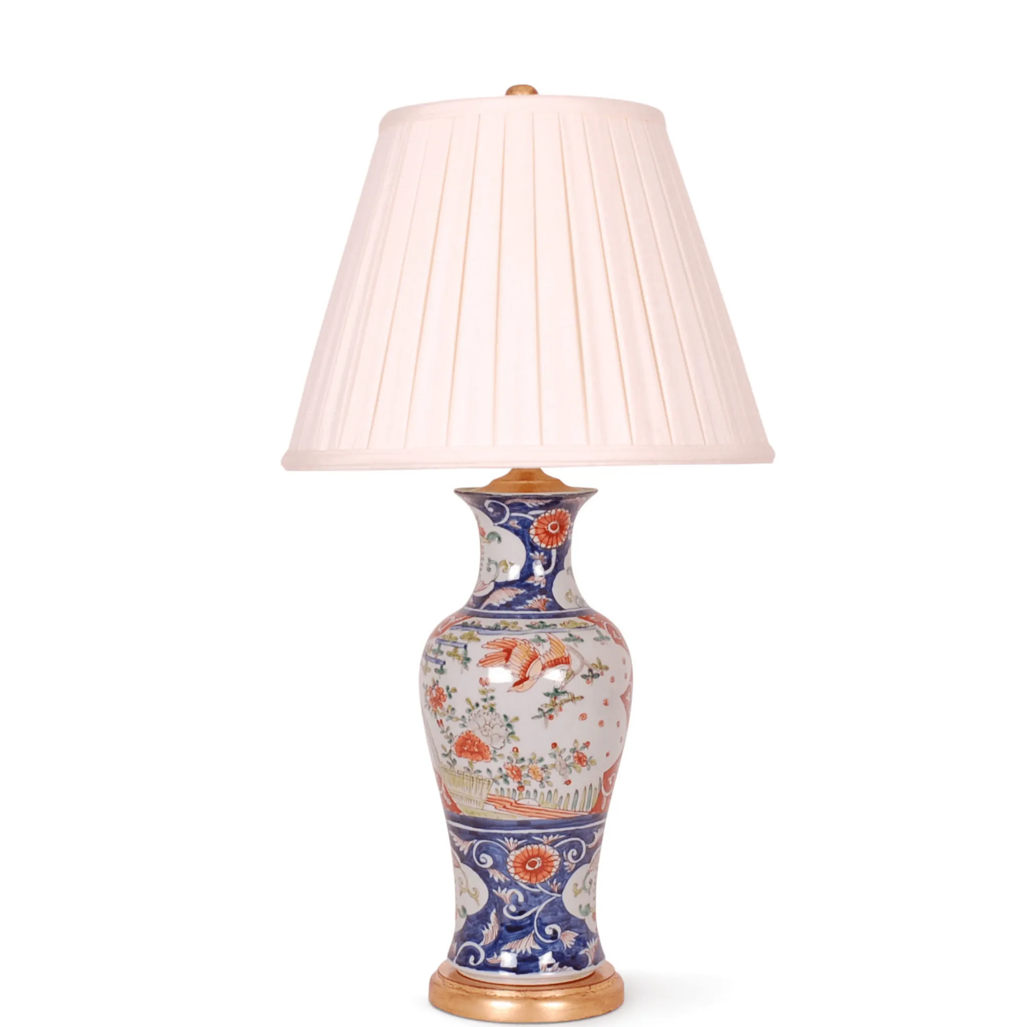 29" Imari Blue Foral Vase Table Lamp