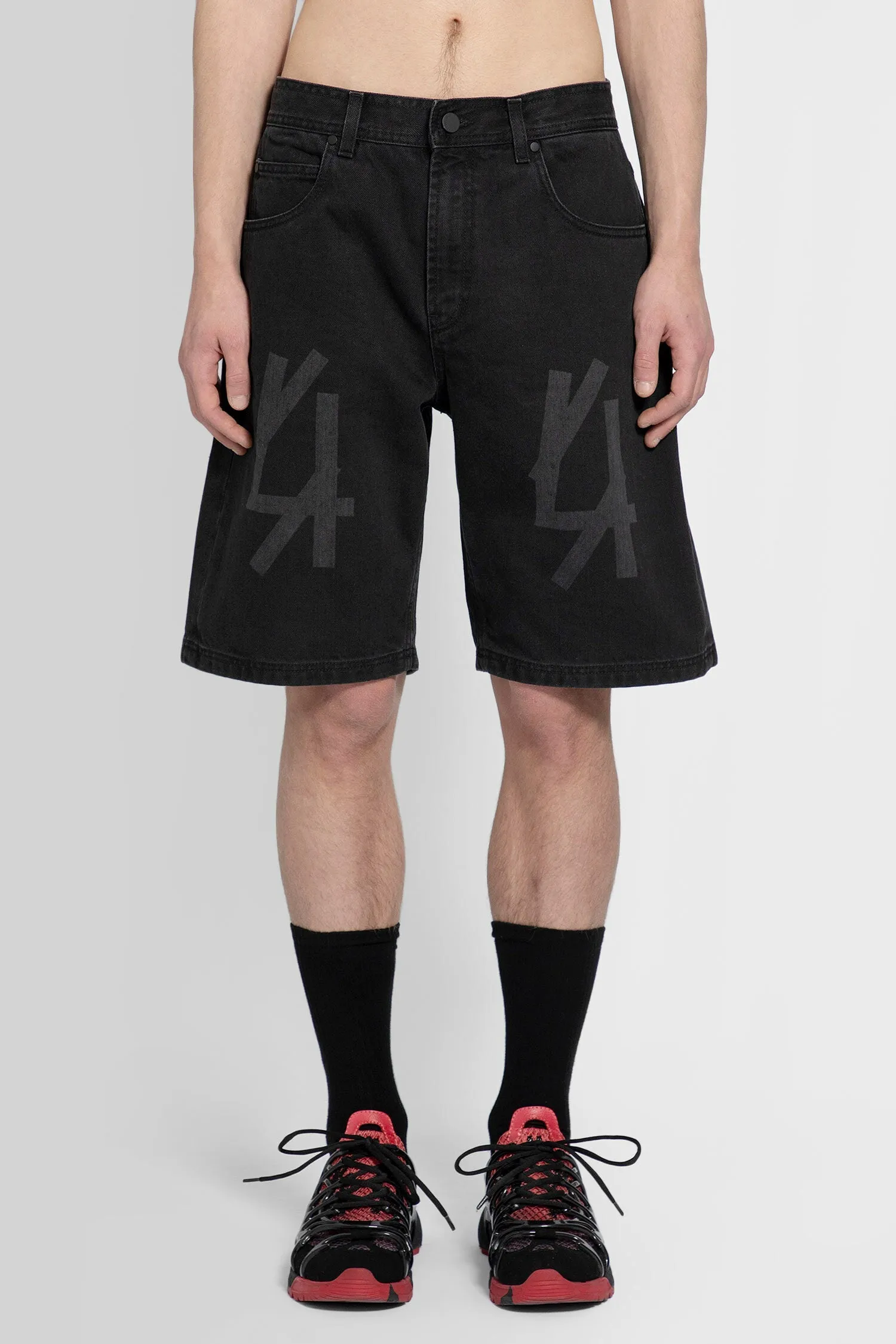 44 LABEL GROUP MAN BLACK SHORTS & SKIRTS