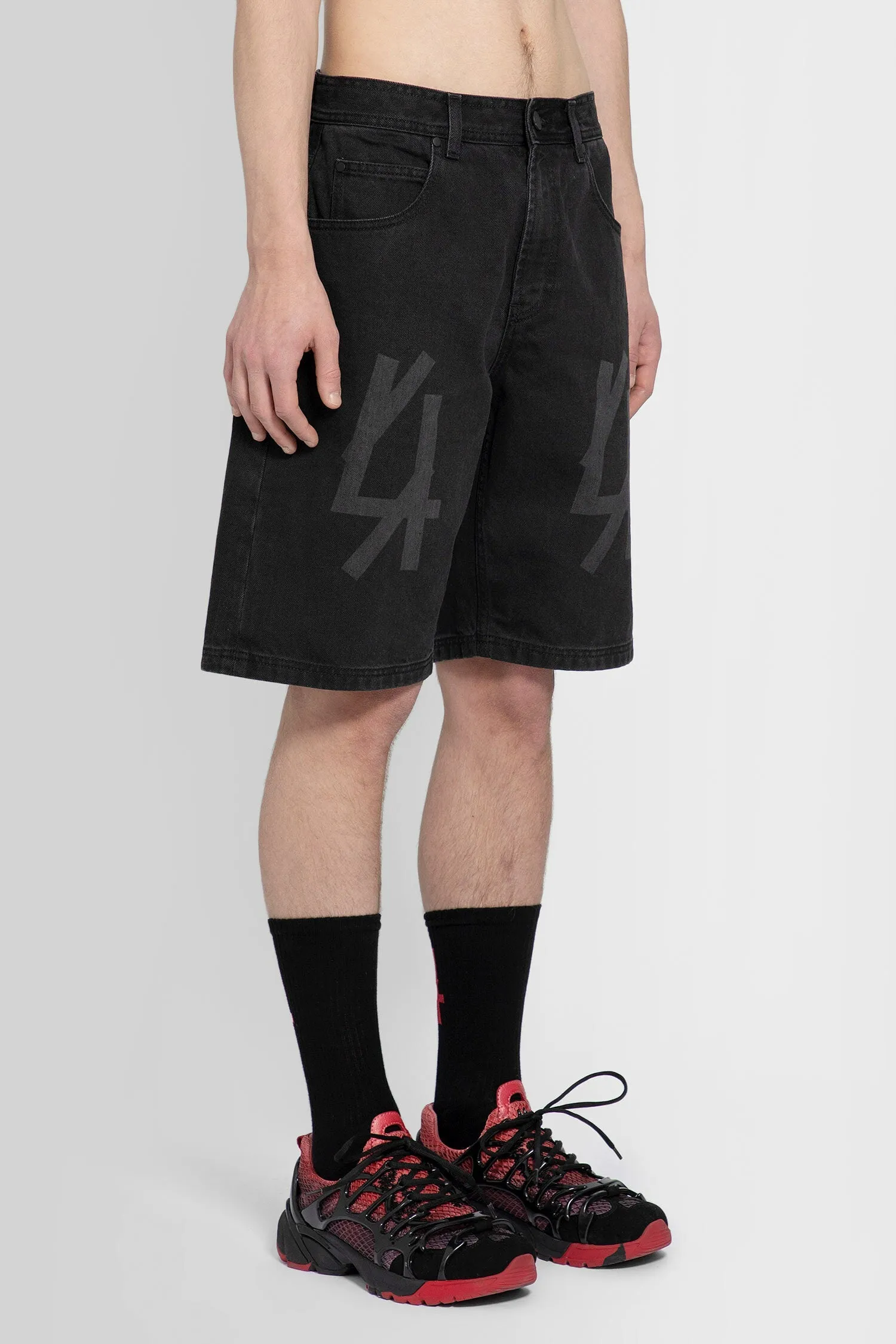 44 LABEL GROUP MAN BLACK SHORTS & SKIRTS