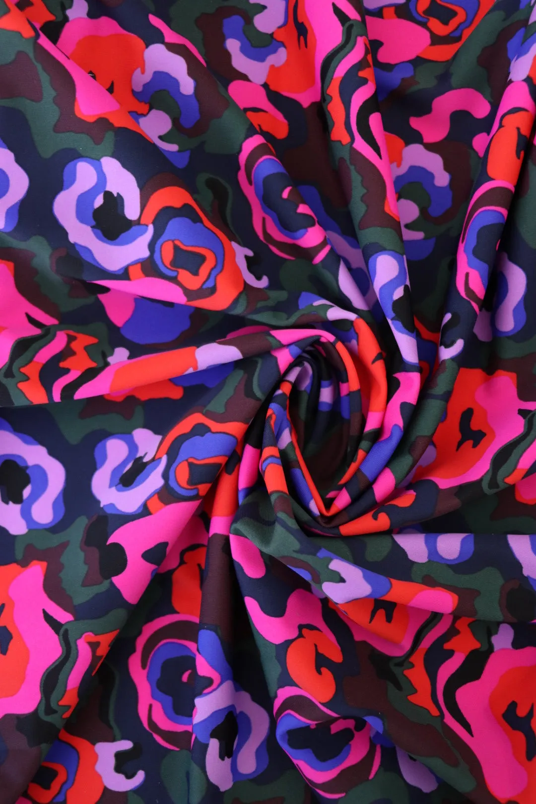 Abstract Blooms Nylon Spandex Tricot | Designer Deadstock