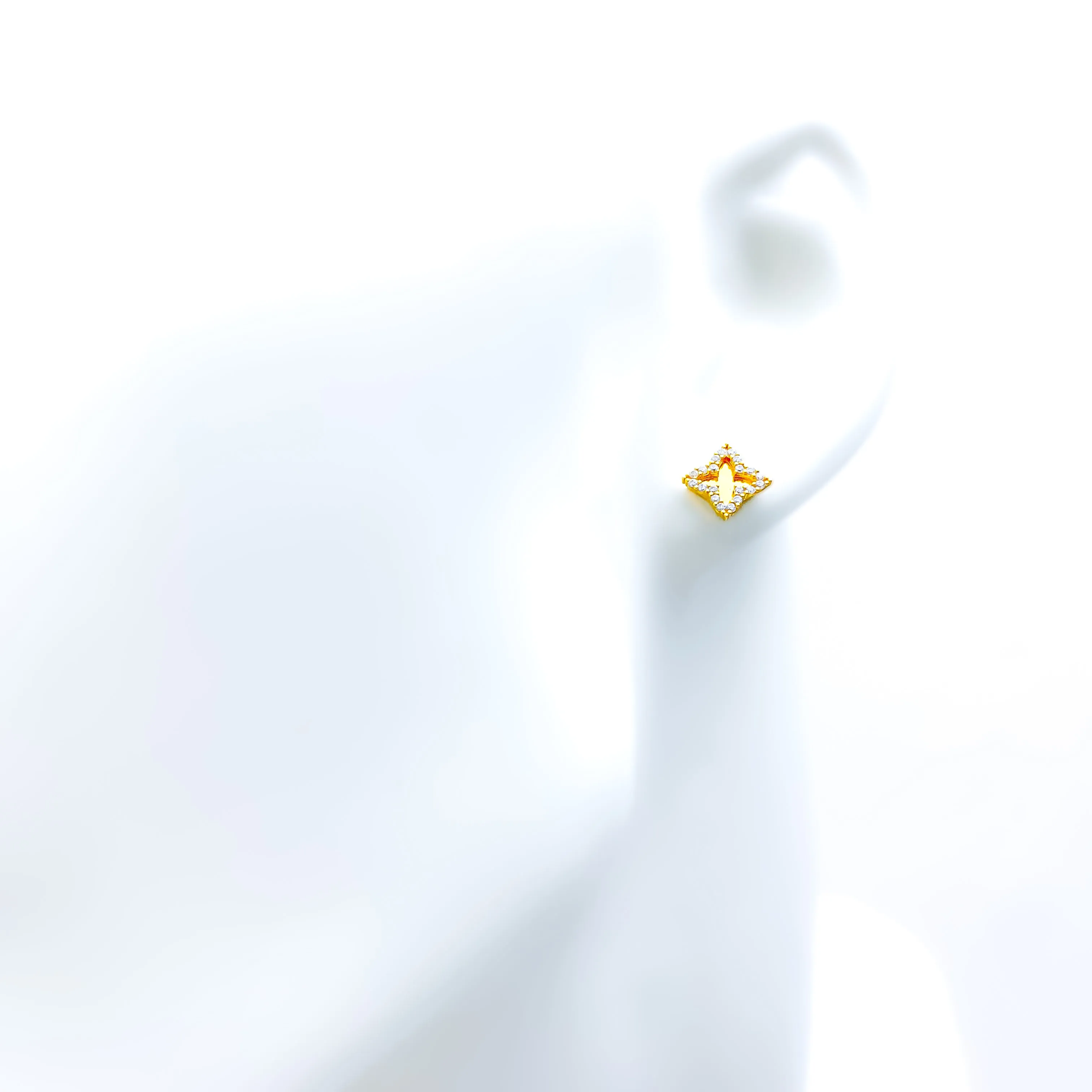 Adorned Minimalist 21k Gold CZ Earrings