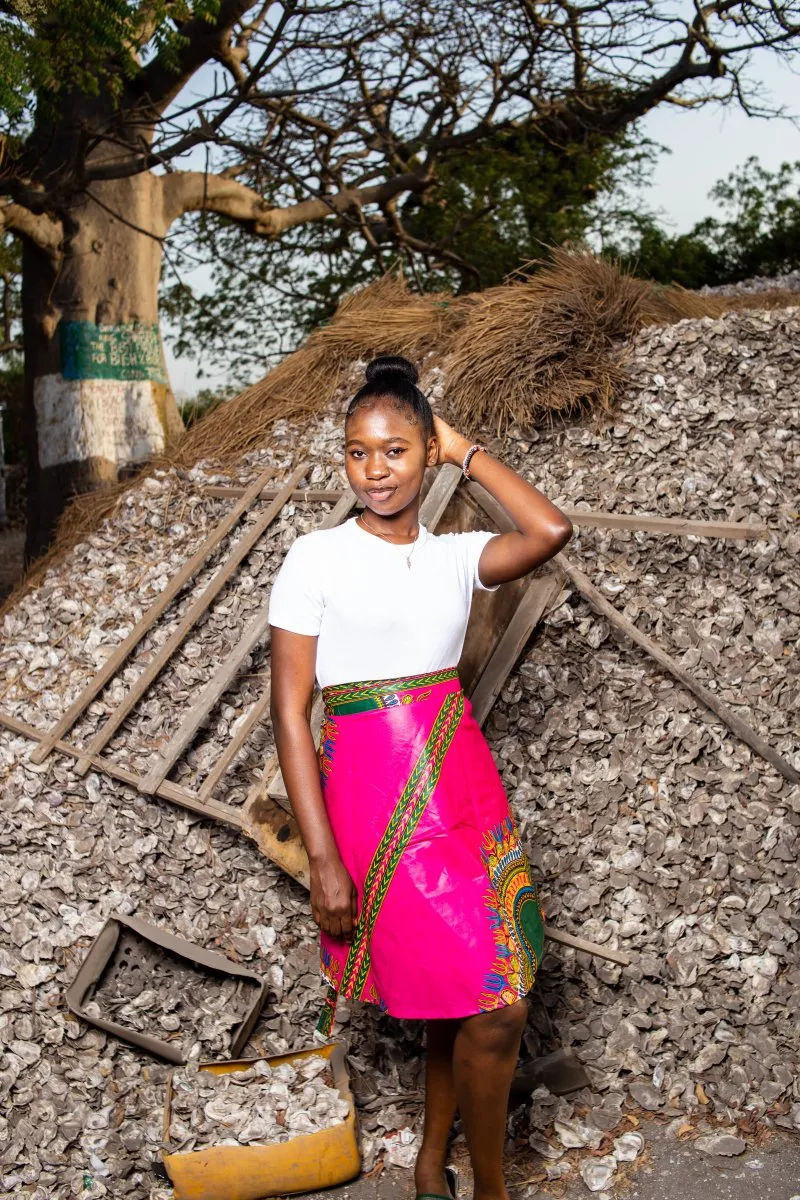 African Skirt in Electric Pink Dashiki