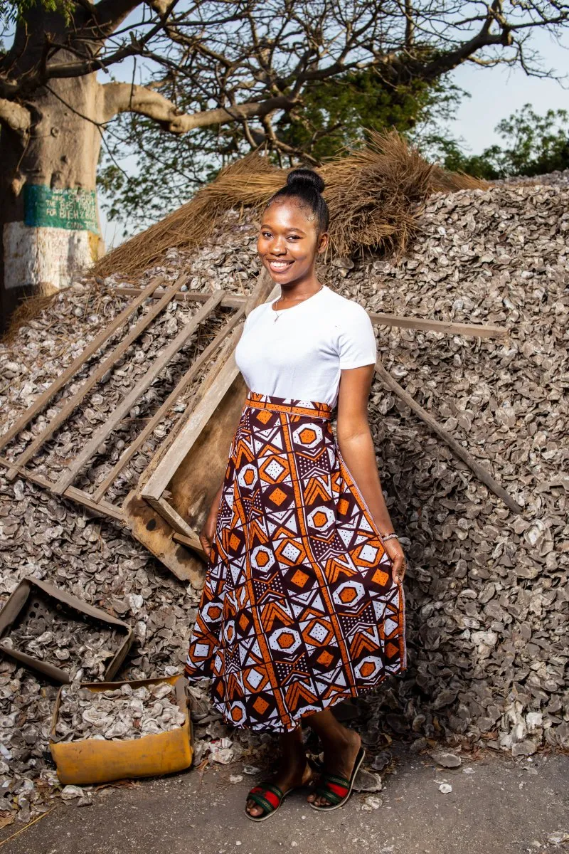 African Wrap Skirt, maxi In Mud Cloth