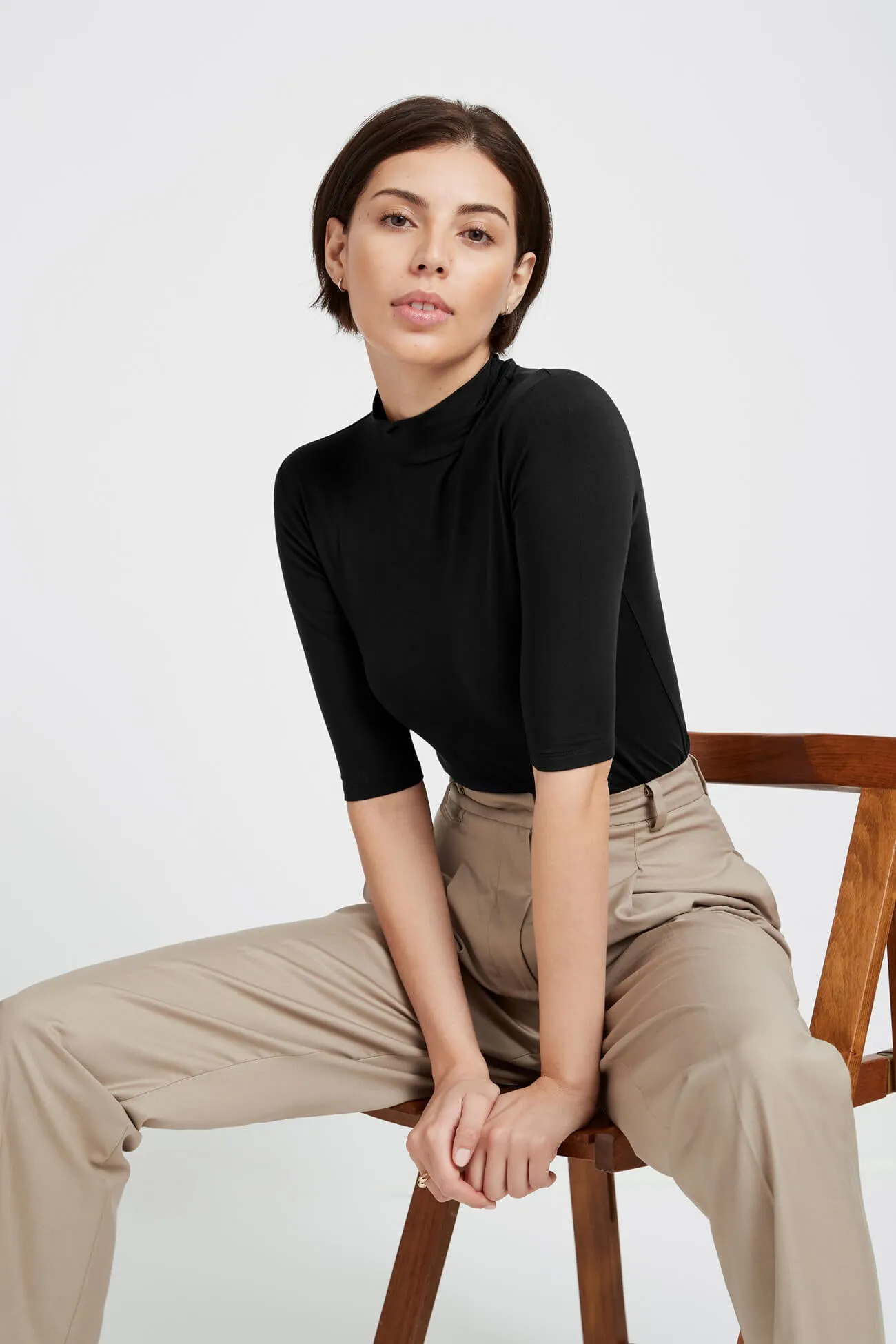 Ana Mock Neck Top