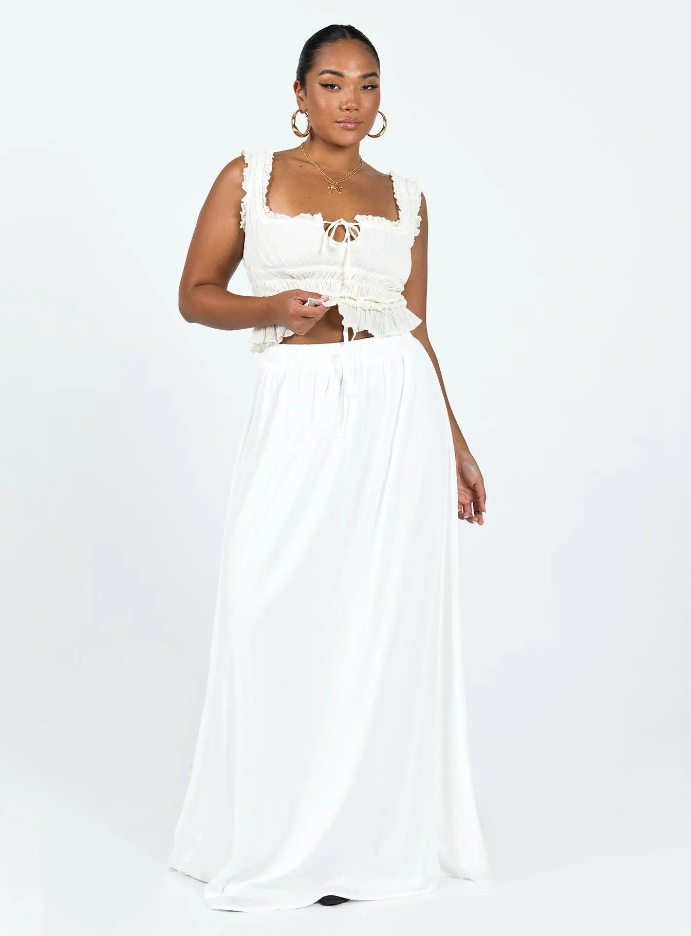 Anada Maxi Skirt White