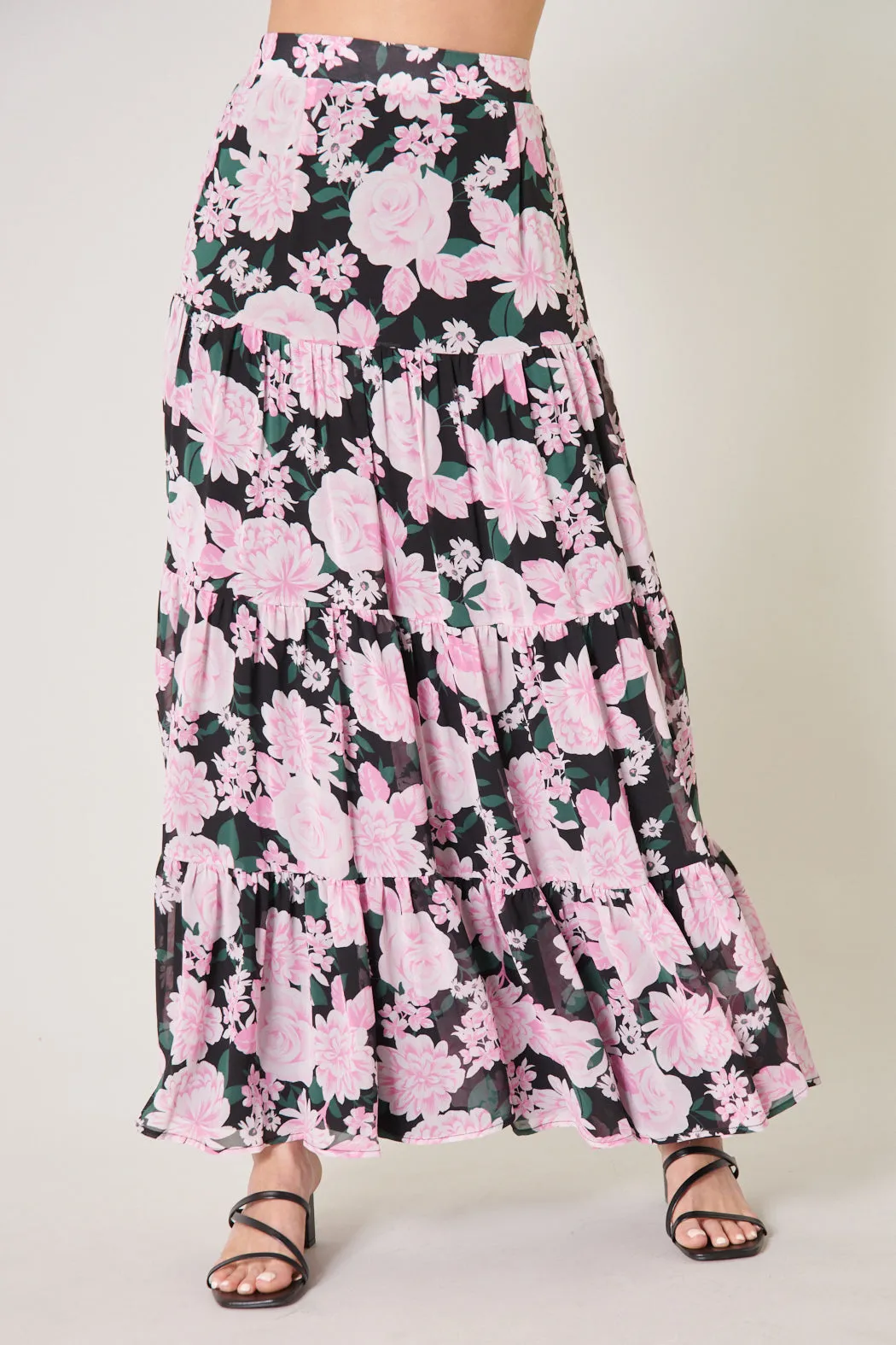 Angelica Floral Bellingham Tiered Maxi Skirt