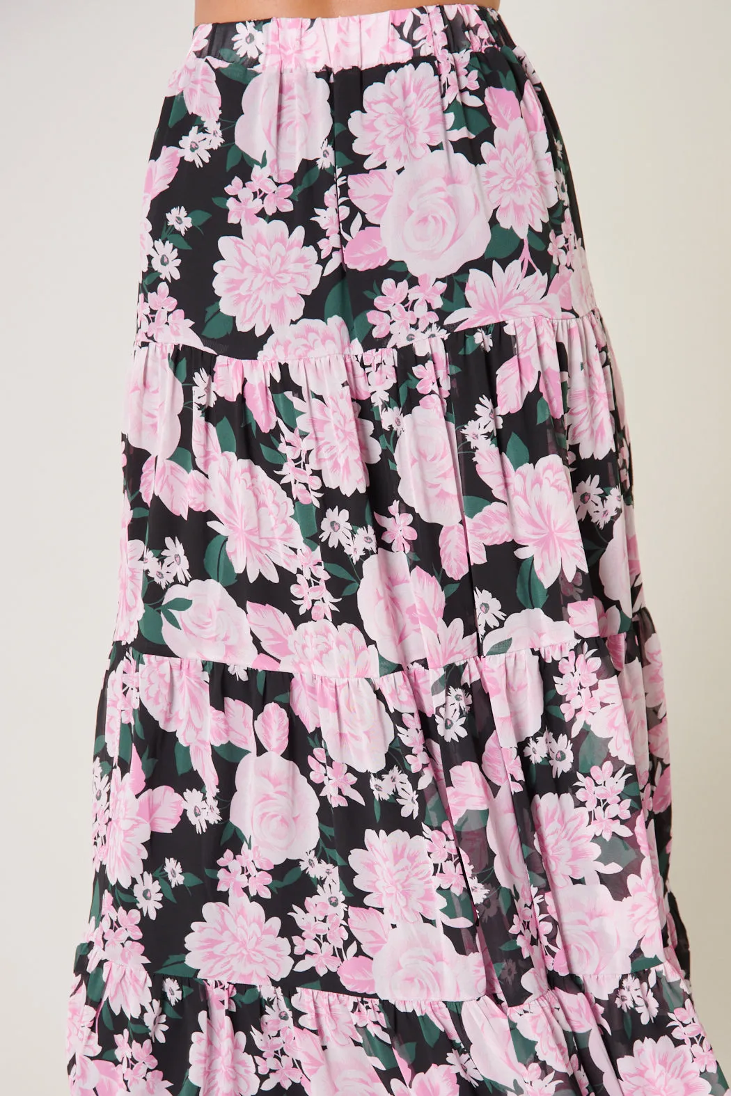 Angelica Floral Bellingham Tiered Maxi Skirt