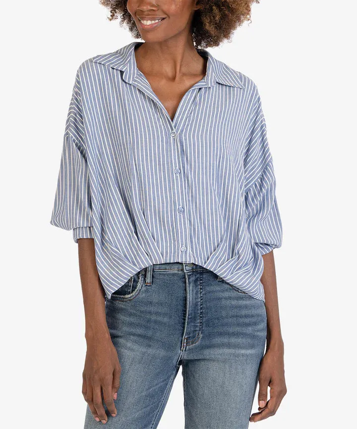 Angelou Crop Button-Up Shirt