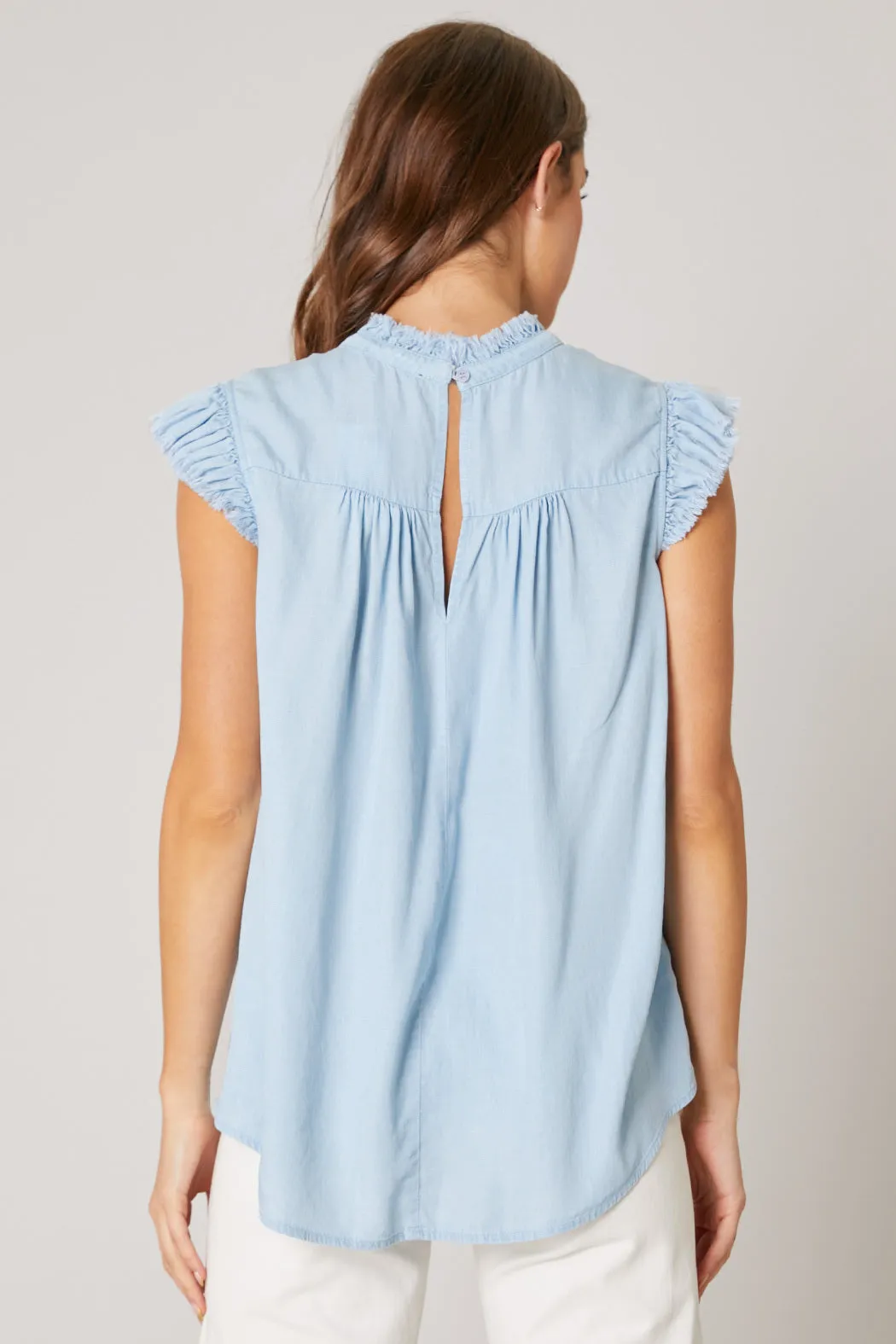 Arizona Pleated Chambray Top