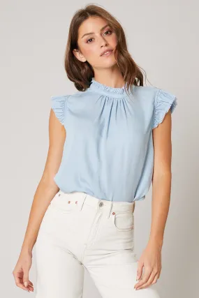 Arizona Pleated Chambray Top