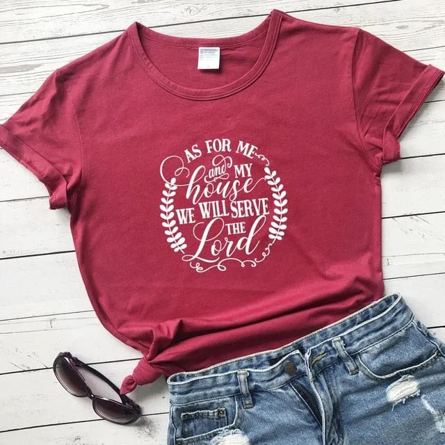 As For Me And My House We Will Serve The Lord Christian Statement Shirt