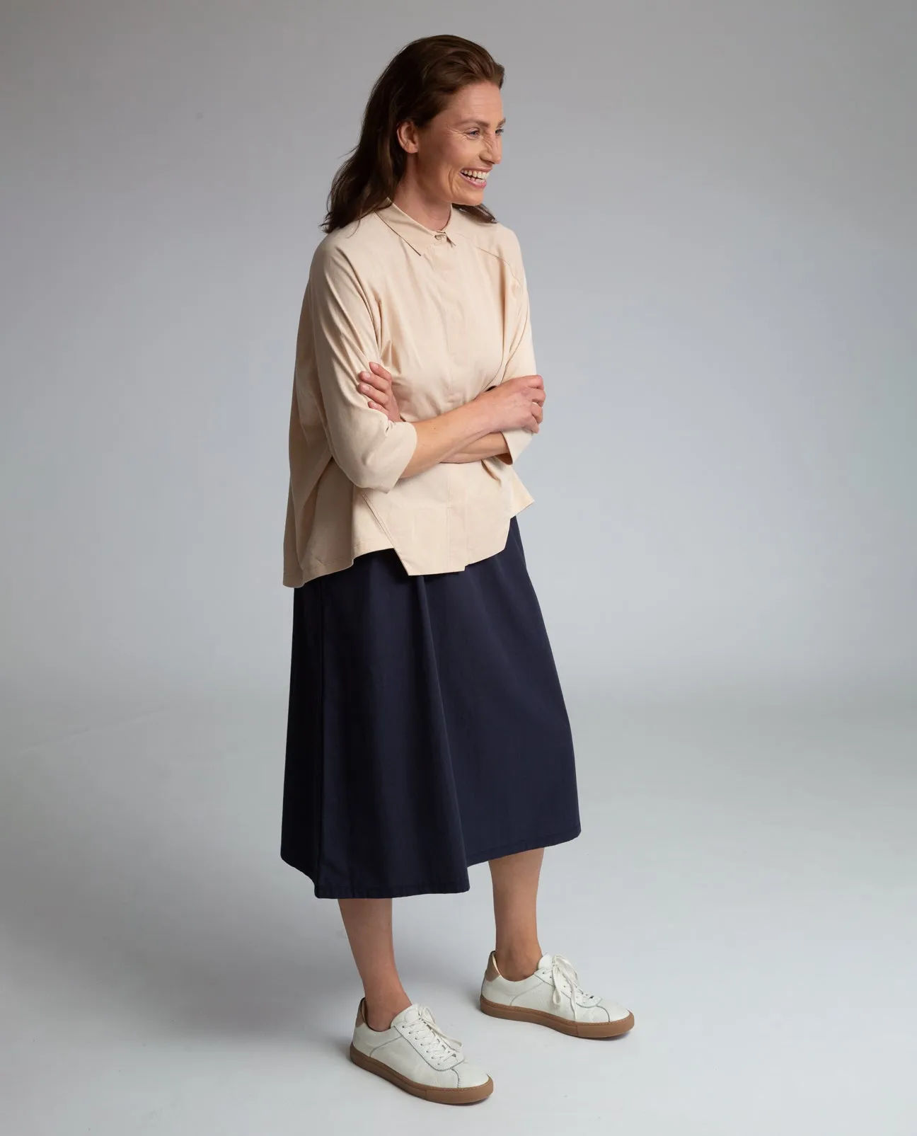 Ashley Organic Cotton Skirt In Navy