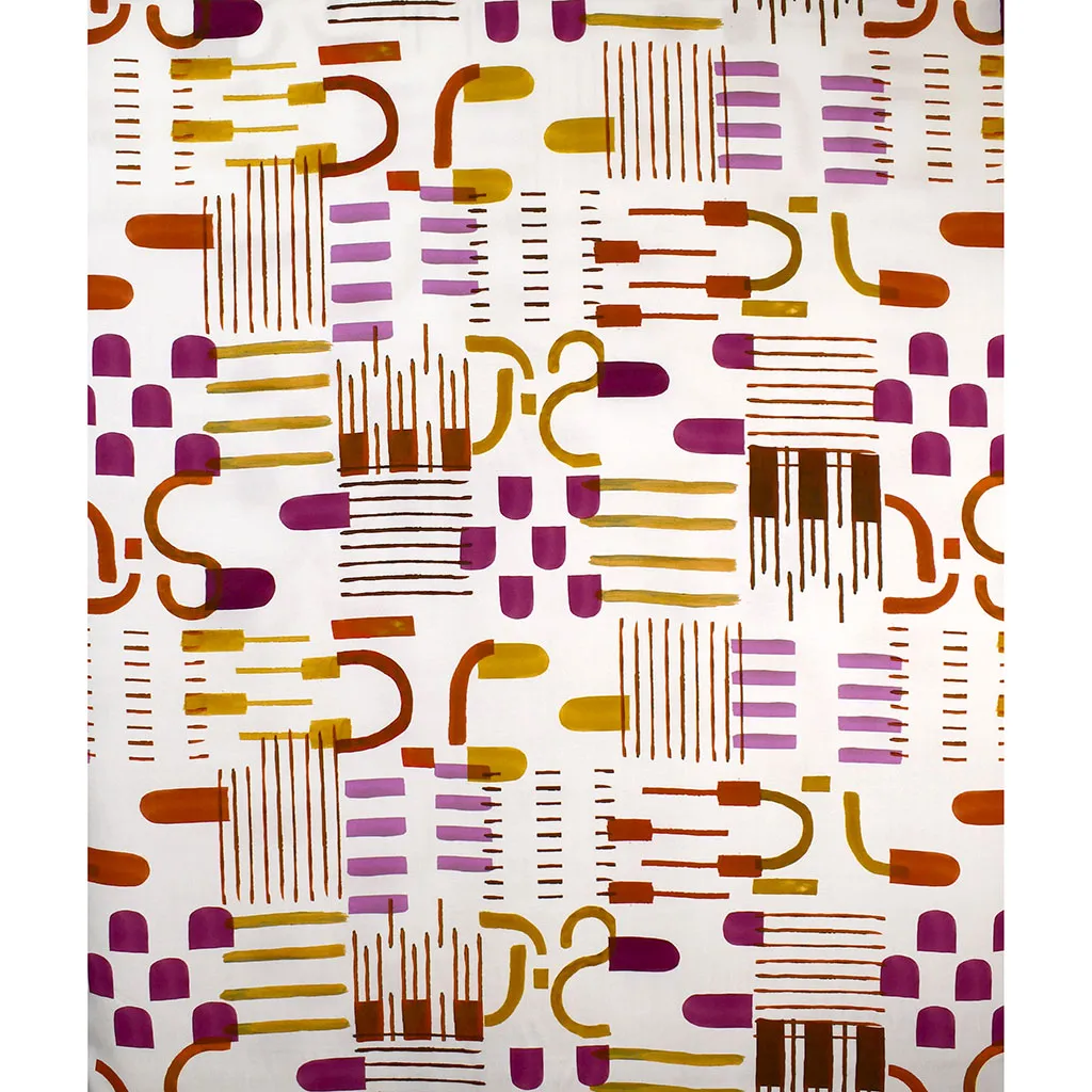 Atelier Jupe Painterly Geometric Rayon Vanilla/Plum SY