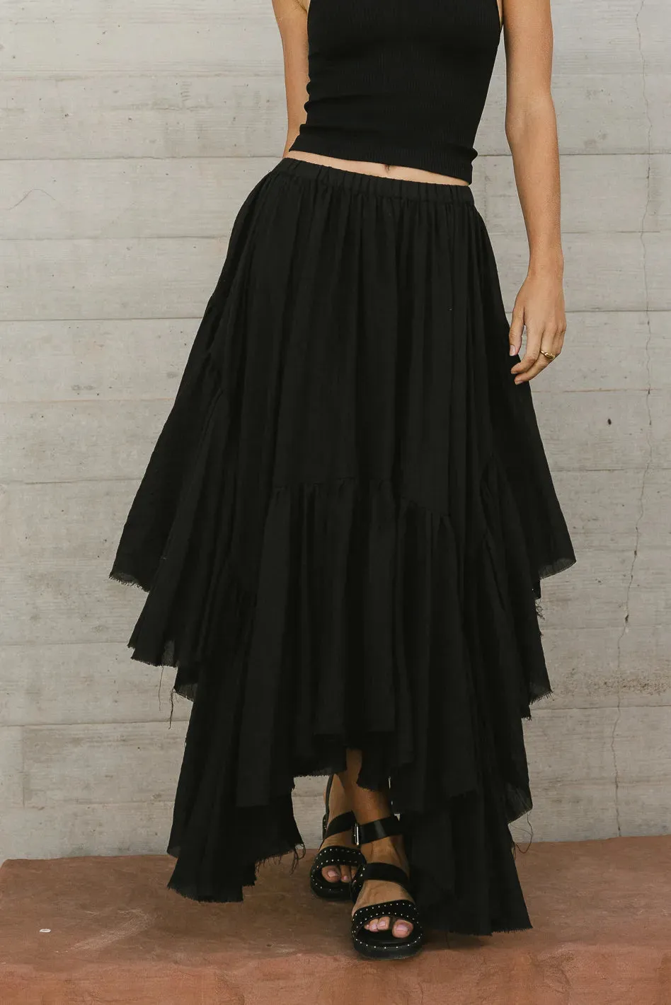 Augusta Handkerchief Skirt in Black