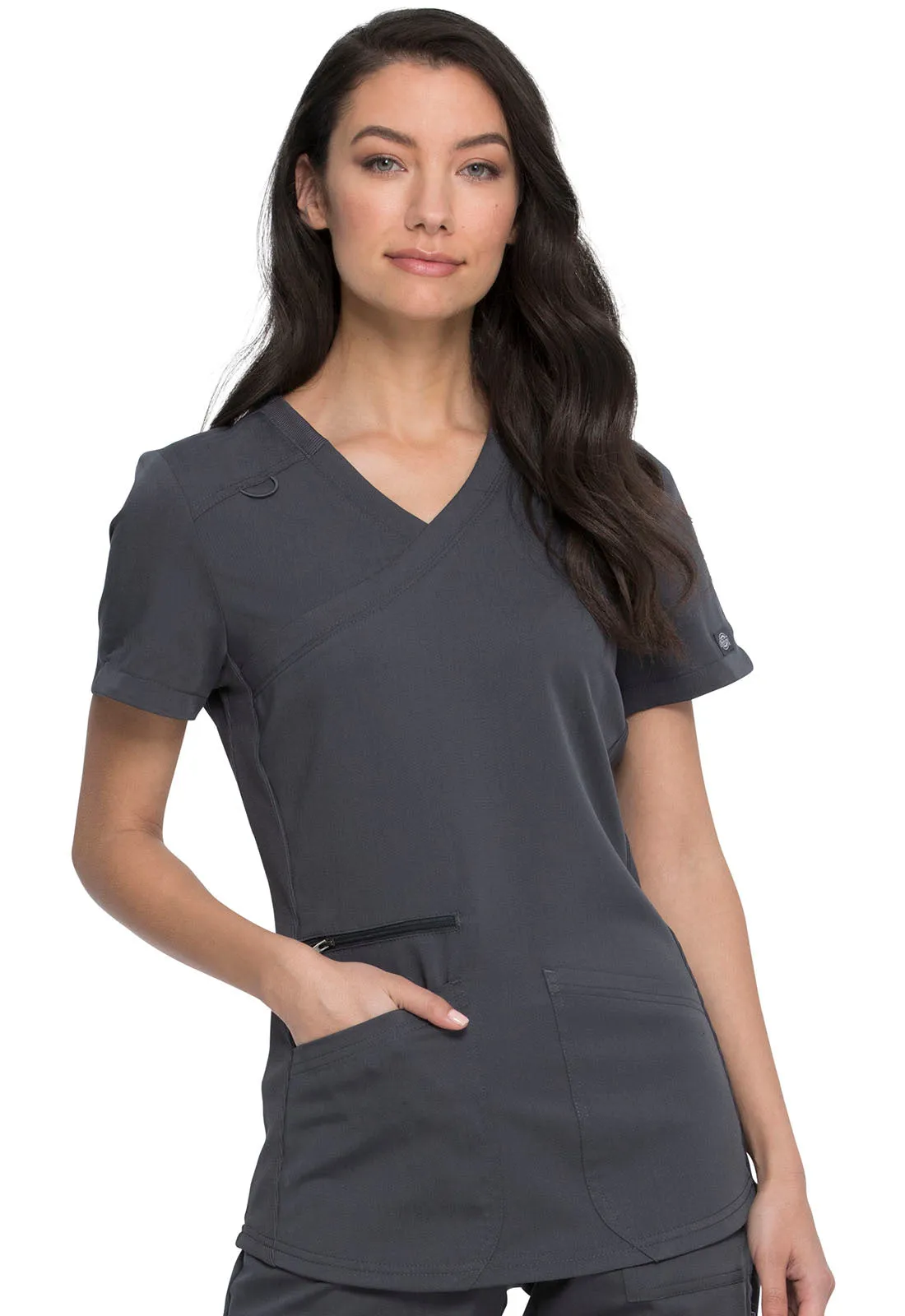 Balance - Women's Mock Wrap Solid Scrub Top