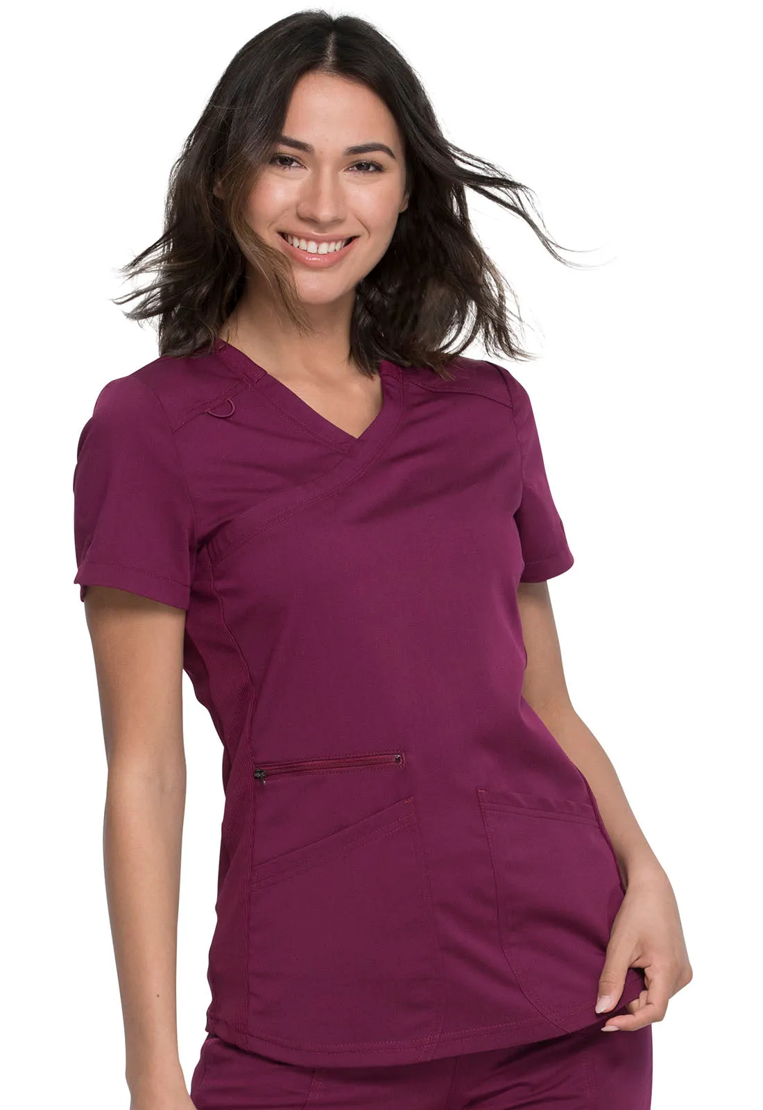 Balance - Women's Mock Wrap Solid Scrub Top