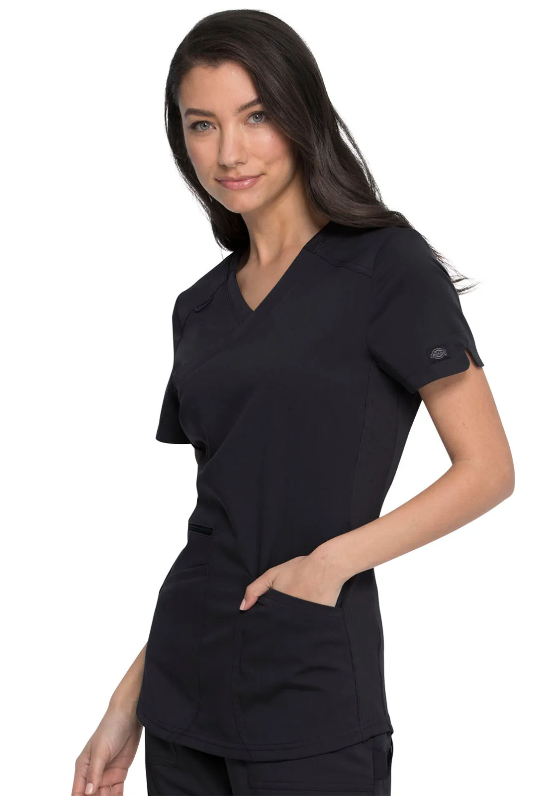 Balance - Women's Mock Wrap Solid Scrub Top