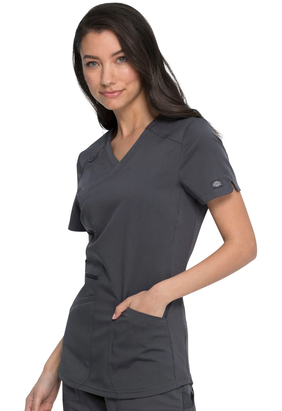 Balance - Women's Mock Wrap Solid Scrub Top