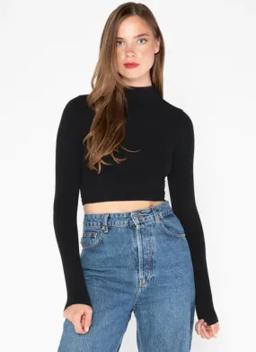 Bamboo Cropped Mock Neck