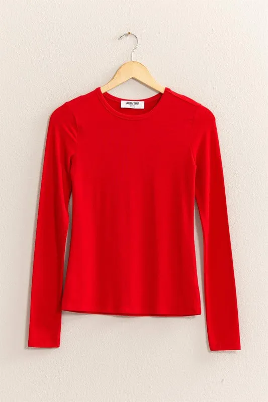 Basic Long Sleeve Crew Neck Top