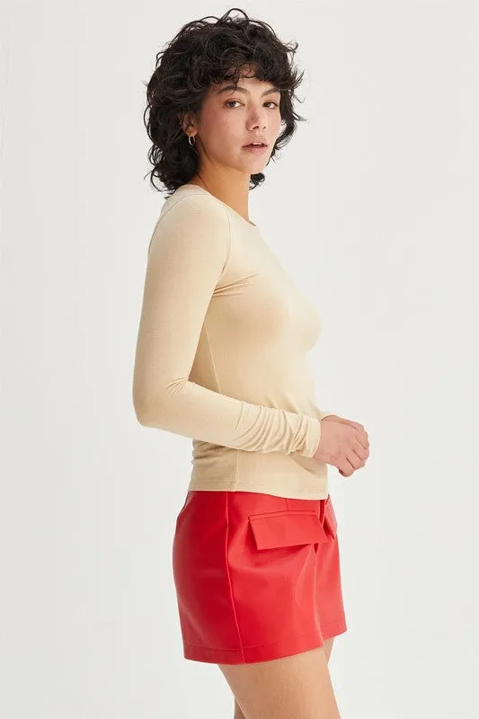 Basic Long Sleeve Crew Neck Top