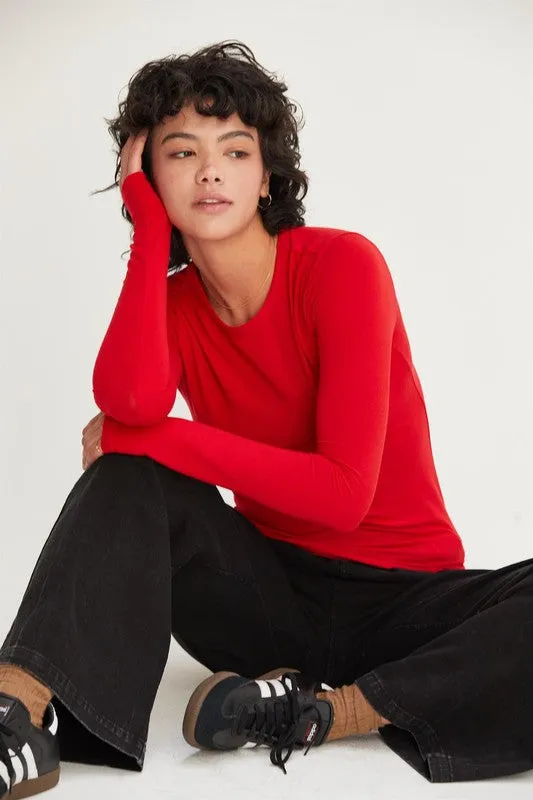 Basic Long Sleeve Crew Neck Top