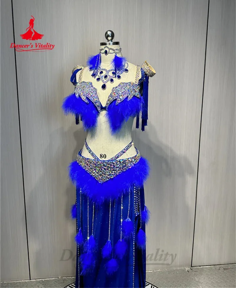 Belly Dance Performance Costume Set for Women Senior Bra sexy Split Long Skirt 2pcs Custom Adult Children Belly Dancing Suit