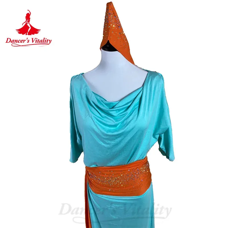 BellyDance Costume Customized Elegant and Comfortable Cotton Half Sleeved Dress Women's Oriental Dance Performance Costumes