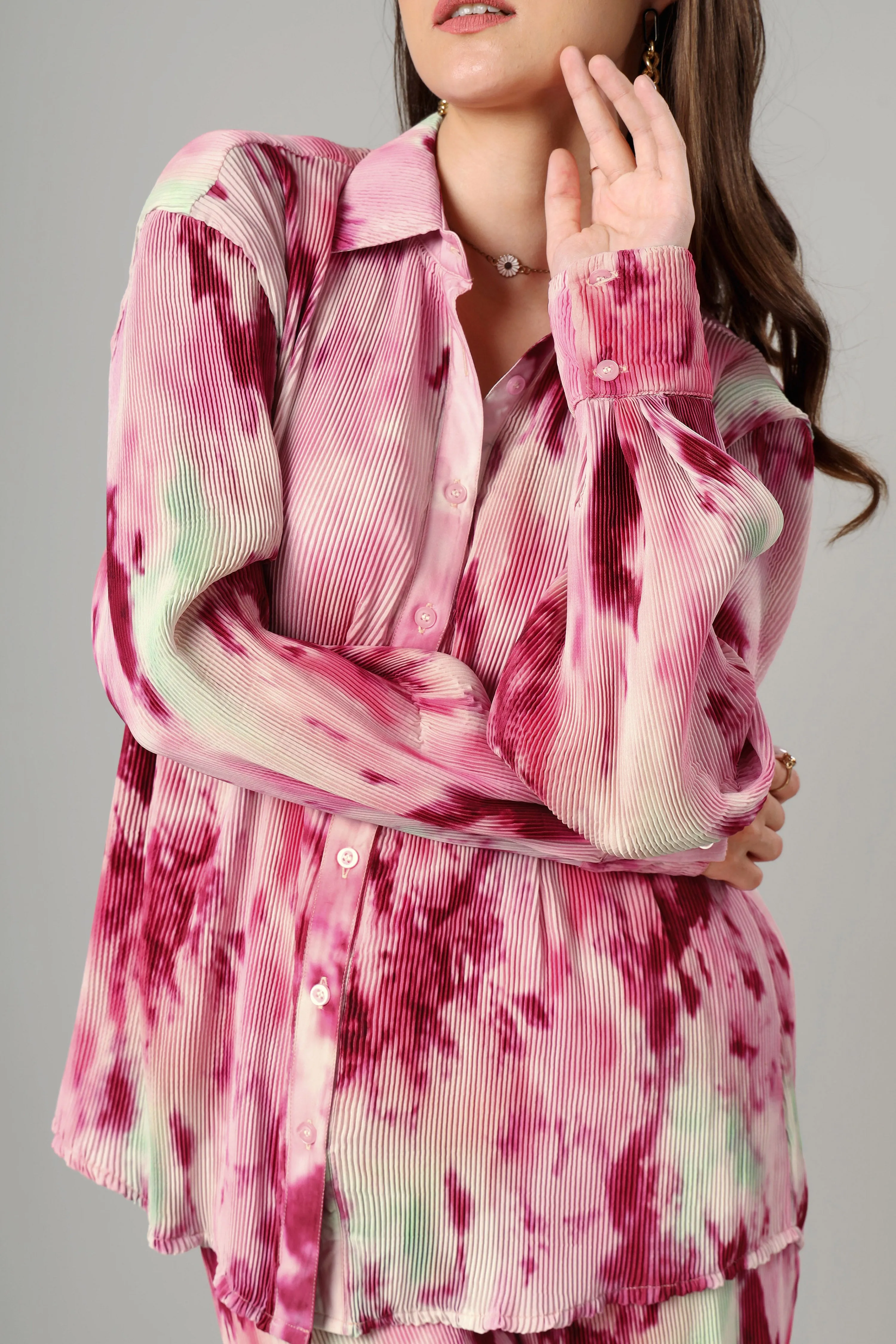 Bestselling Tie Dye Pleated Shirt For Women