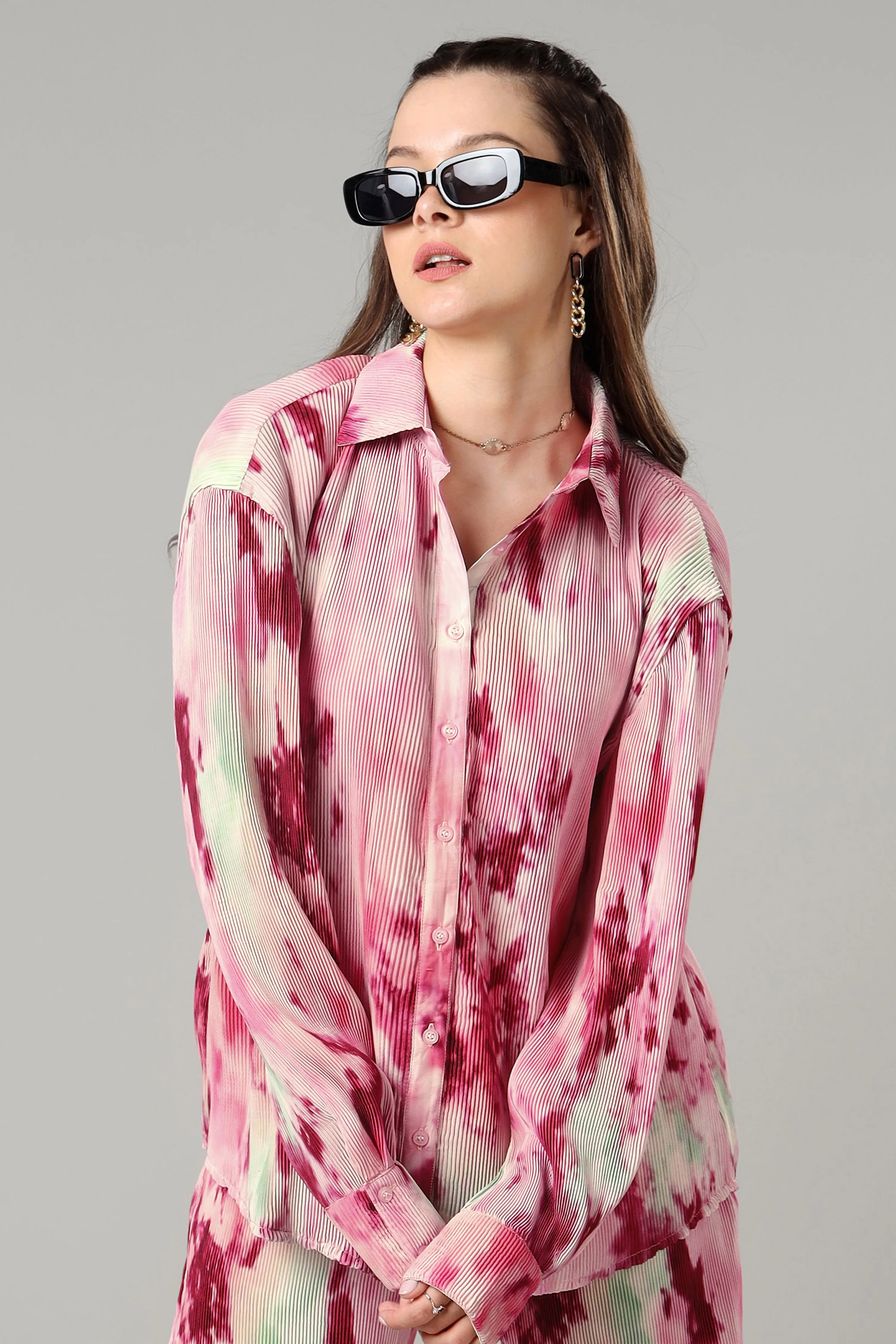 Bestselling Tie Dye Pleated Shirt For Women