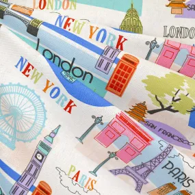 Big City Landmarks Canvas Vanilla/Multi