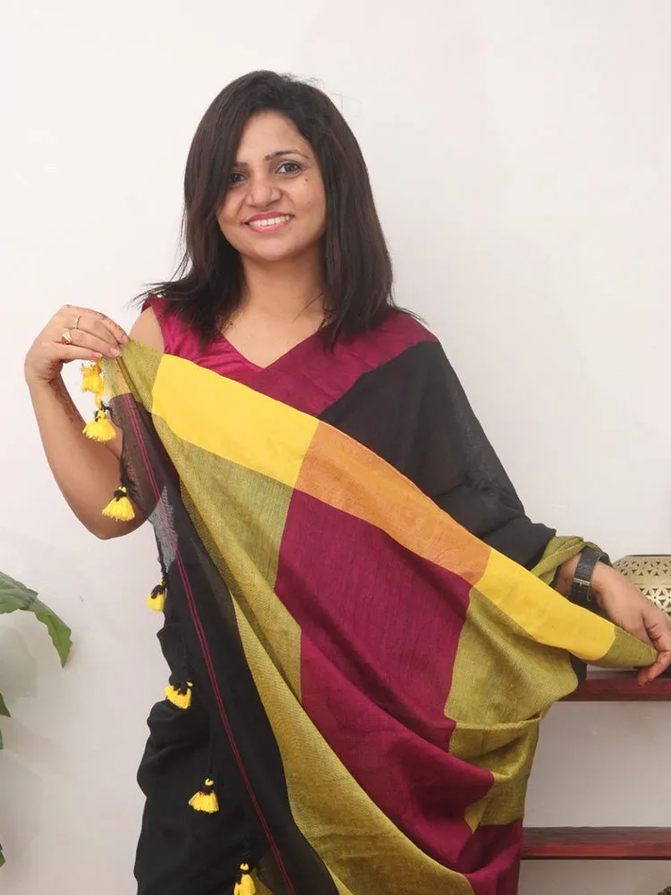 Black Bengal Cotton Saree