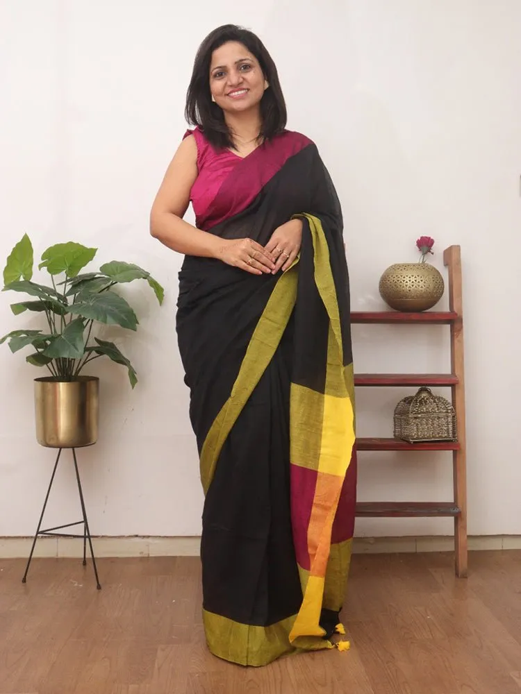 Black Bengal Cotton Saree