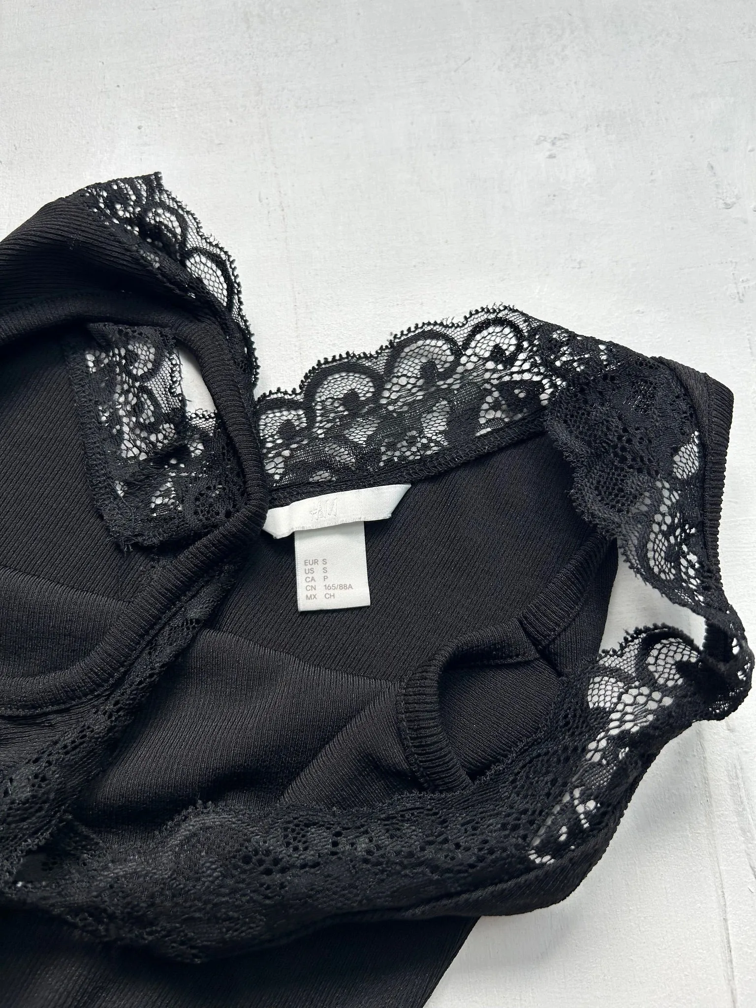 Black lace 90s y2k vintage body top (S)