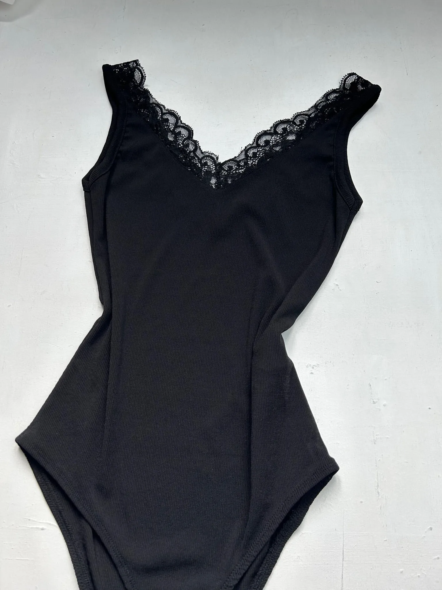 Black lace 90s y2k vintage body top (S)