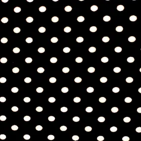 Black White Mini Polka Dot Poly Cotton Fabric