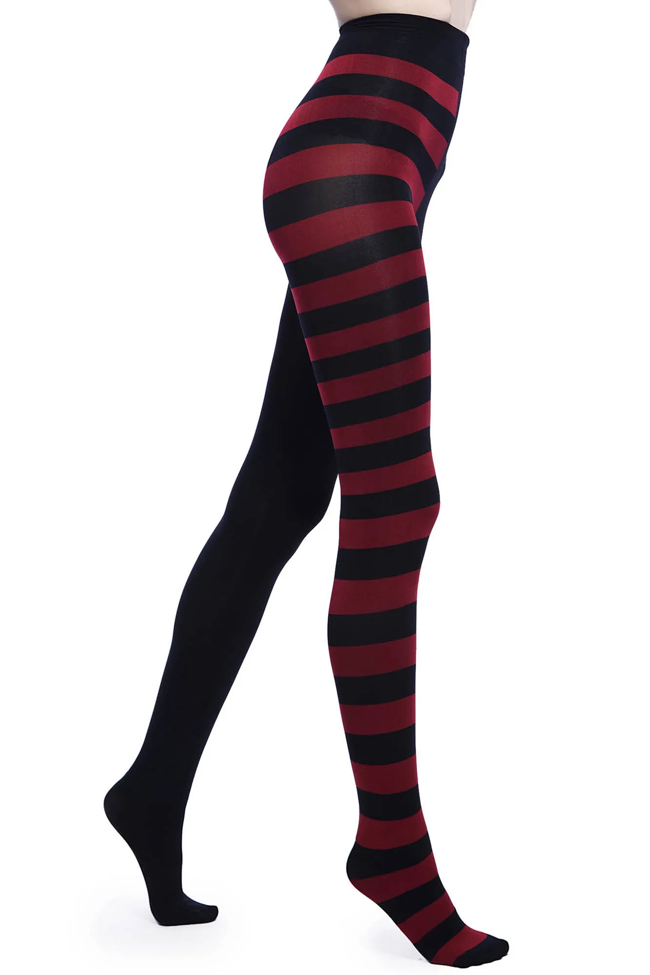 Blood Red Striped Ella Tights