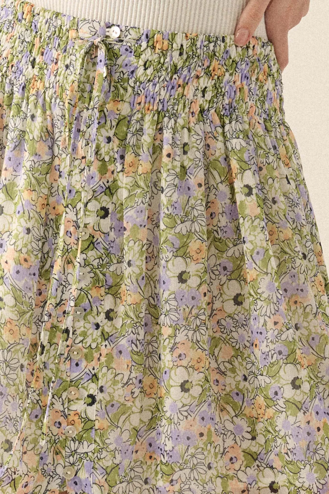 Blossoming Magic Floral Chiffon Maxi Skirt