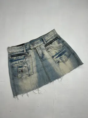 Blue denim low rise y2k 90s vintage mini skirt (M)