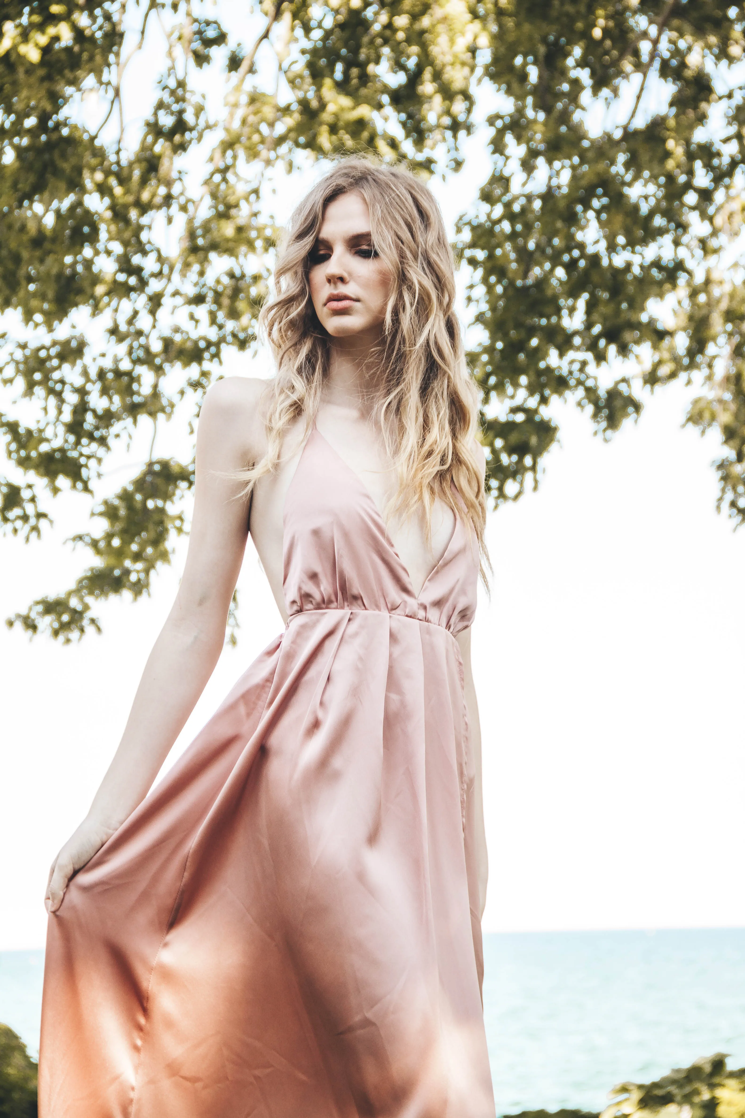 Blush Pink Satin Dress