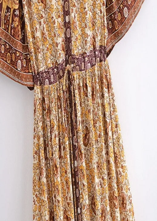 Bohemian Effortless Floral Print Maxi Dress~ FINAL SALE