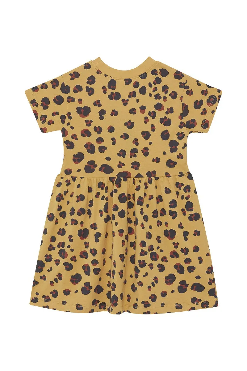 Bonds Next Gen Short Sleeve Tee Dress - Luxe Leopard Yellow