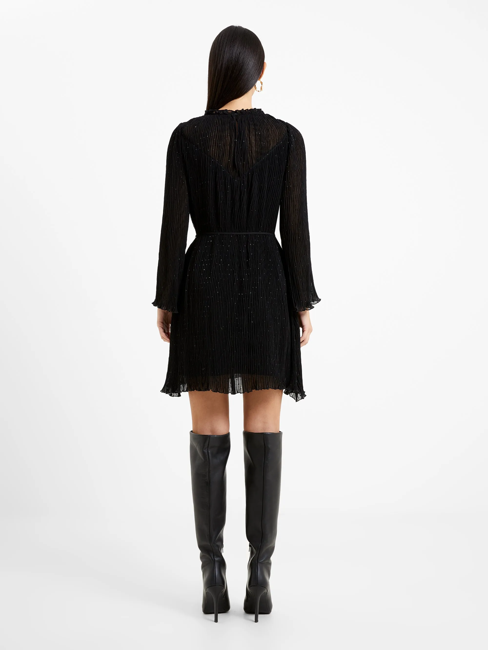 Callie Lurex Pleated Mini Dress