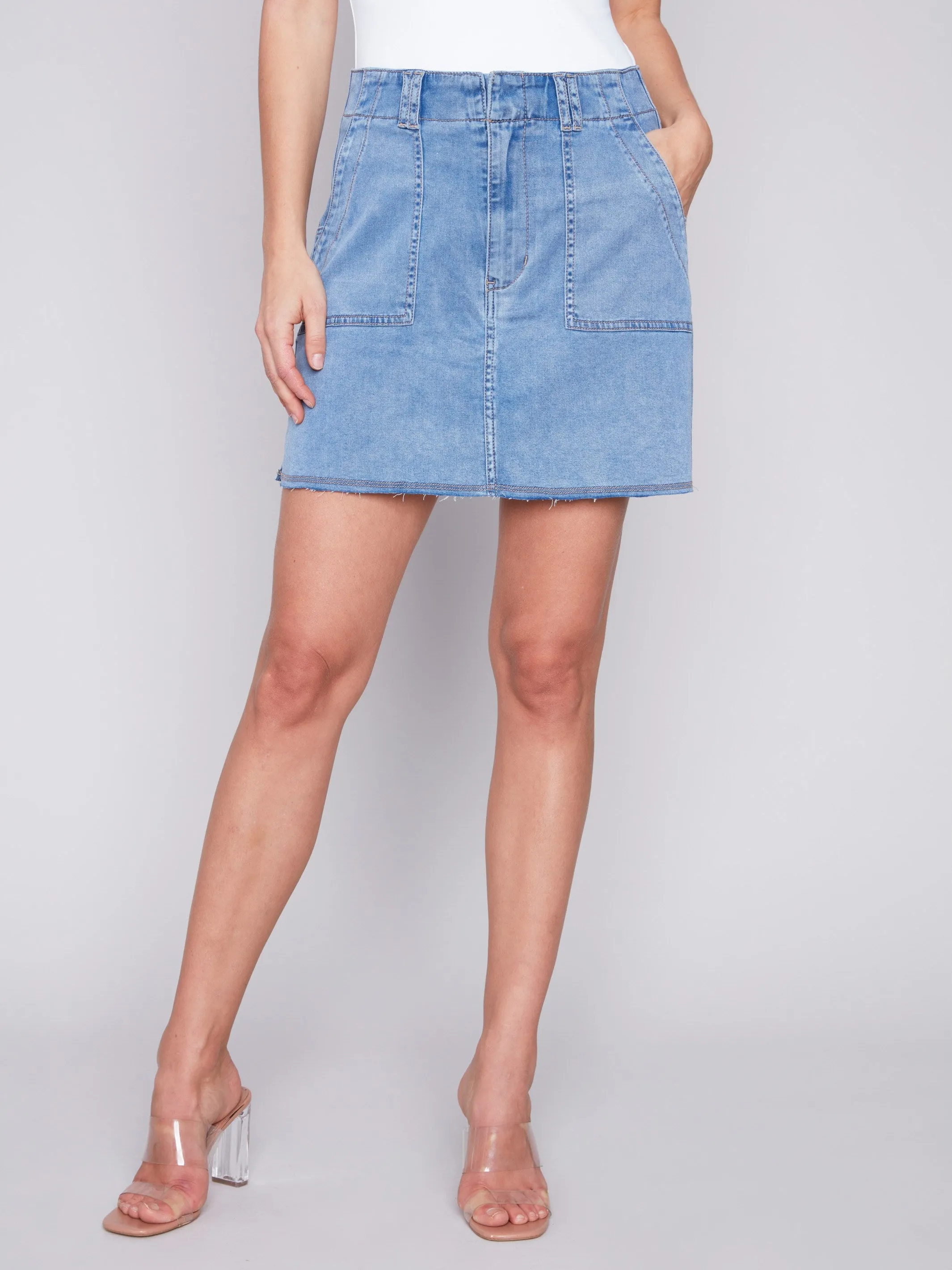 Canvas Cargo Skort - Chambray