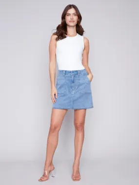 Canvas Cargo Skort - Chambray