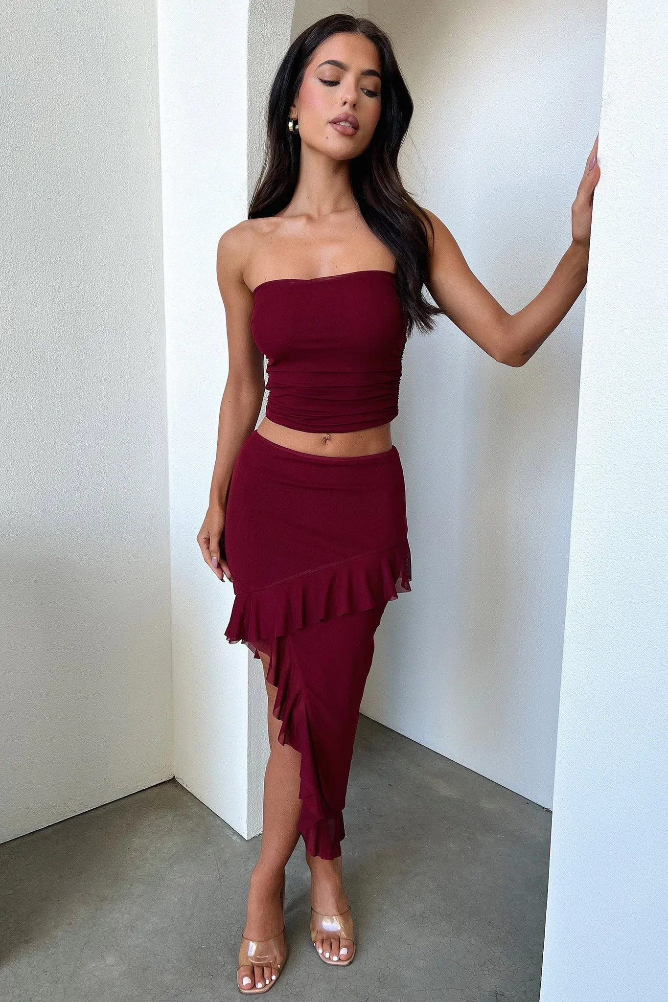 Cardona Skirt - Deep Red