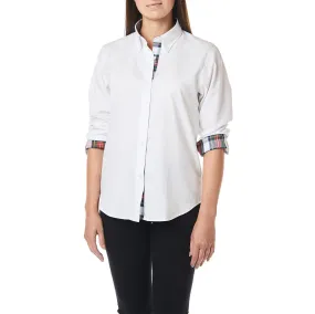 Castaway Button Down - White Oxford w/ Dress Stewart Trim